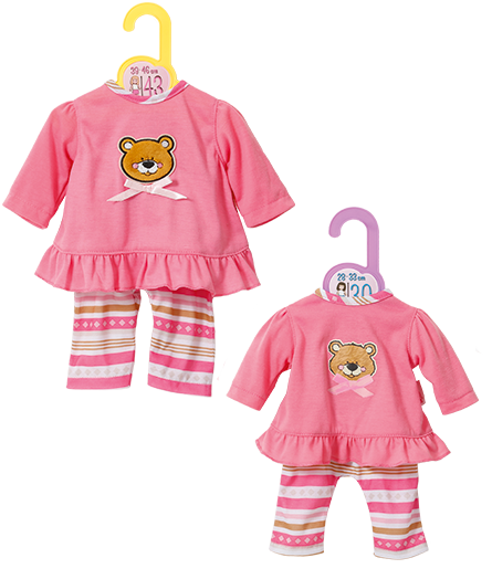 Kuschel Outfit Zapf Puppenmode Kleidung 36 cm Pink My Little Baby Annabell 